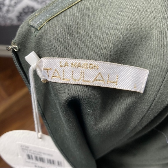 La Maison Talulah Off Shoulder Mini Dress olive green, ruffled, mixed media - Picture 11 of 11